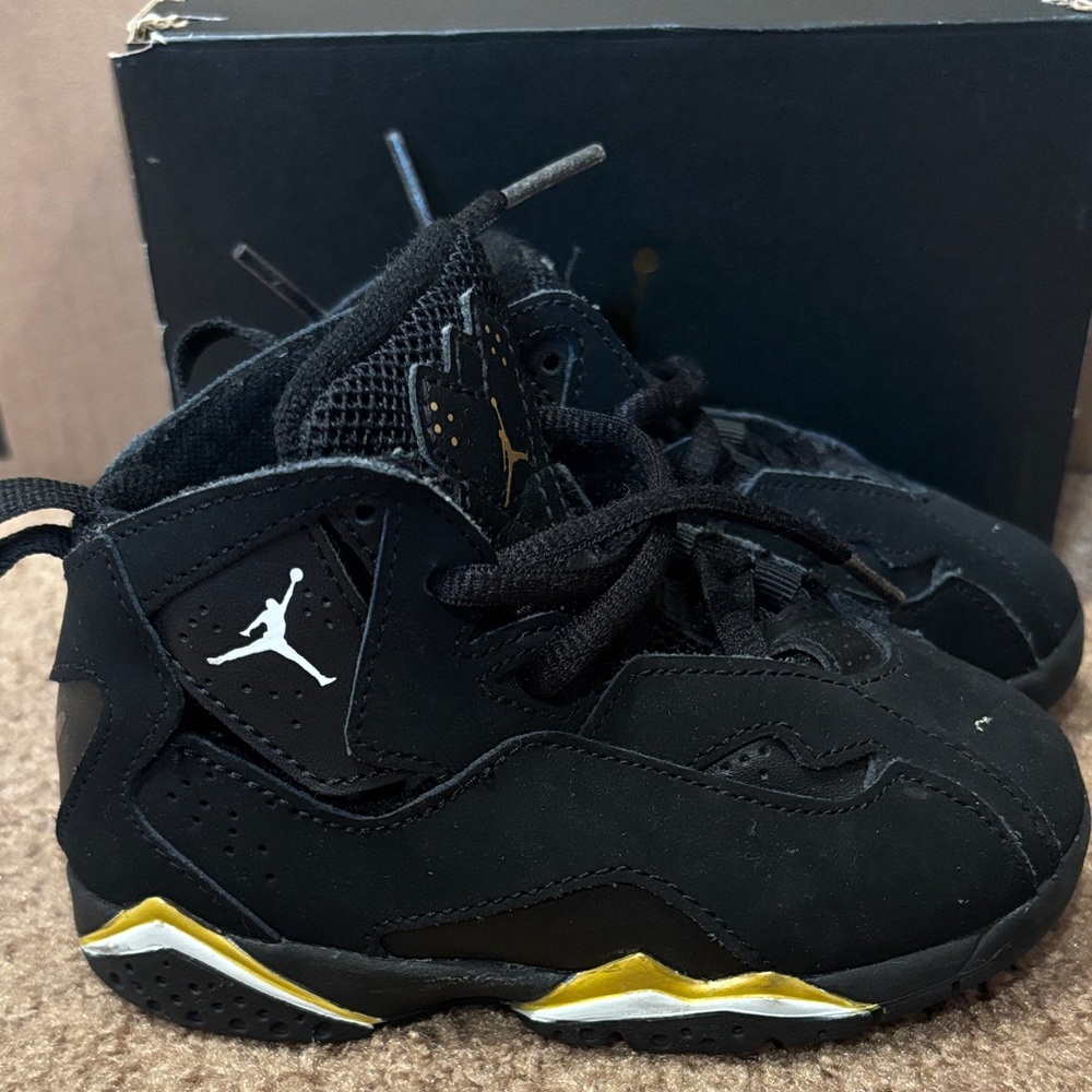 Kids Black and Gold Sneakers